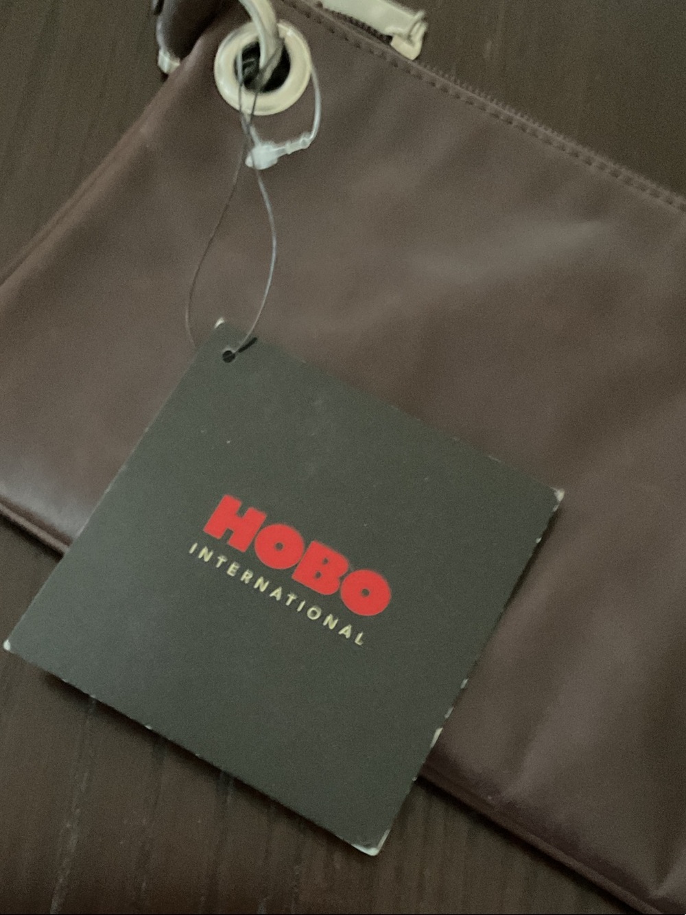 HOBO Dark Brown Leather Wristlet Clutch with Strap - Picture 3 of 5